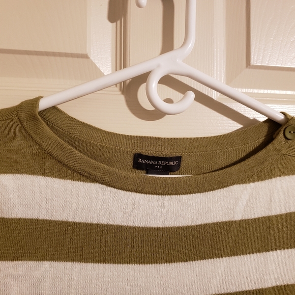 2/$30 Banana Republic Factory 3/4 Sleeve Striped Sweater Soft Angora - Picture 6 of 11